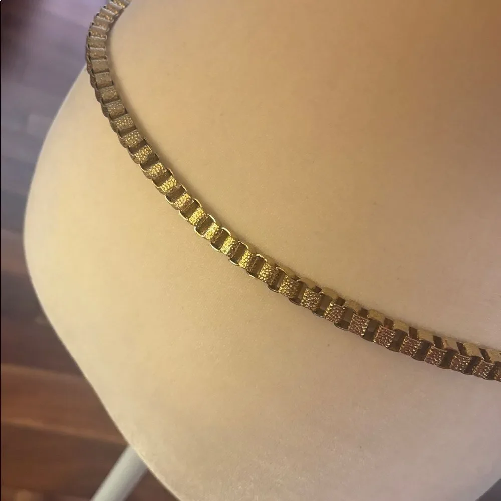 Vintage Square Link / Gold Heart Chain Belt